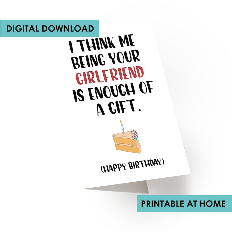 Printable Birthday Card Boyfriend Birthday Card for Him Etsy
