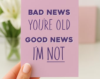 Funny Birthday Card Friend, Birthday Card For Her, Getting Old Card, Birthday Friend, Best Friend Birthday Gift, Hate People Birthday Card