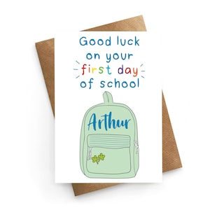 Back To School Card Personalised, Daughter Back To School, Son Back To School, Starting School Card, Good Luck Card