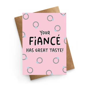 Funny Engagement Card For Friend, Bridal Shower Card, Engagement Card, Congratulations Card Best Friend, Engaged Couple Card, Fiance Card,