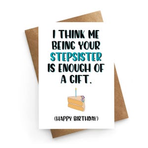 Carte d'anniversaire demi-frère, carte d'anniversaire drôle, carte d'anniversaire pour demi-soeur, carte d'anniversaire blague soeur, carte d'anniversaire drôle, carte de fratrie