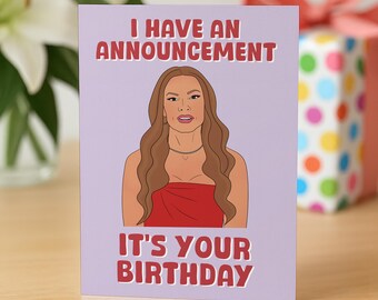 Tarjeta de cumpleaños de amas de casa reales, tarjeta RHOSLC, tarjeta de cumpleaños divertida británica, tarjeta RHOSLC británica, regalo de amas de casa reales