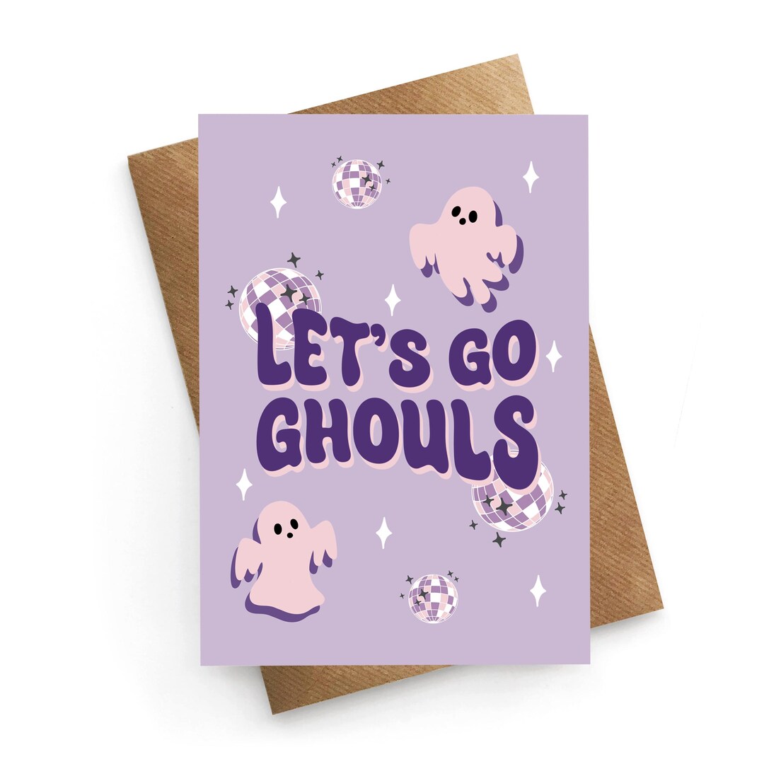 Funny Ghost Birthday Card For Her – Cute Halloween Bday Greeting, Bootiful Design, 8x5.3 Inches