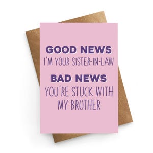 Birthday Card For Sister-in-law, Funny Sister Birthday Card, New Sister-In-Law Birthday Card For Sister In Law, Birthday Card Funny