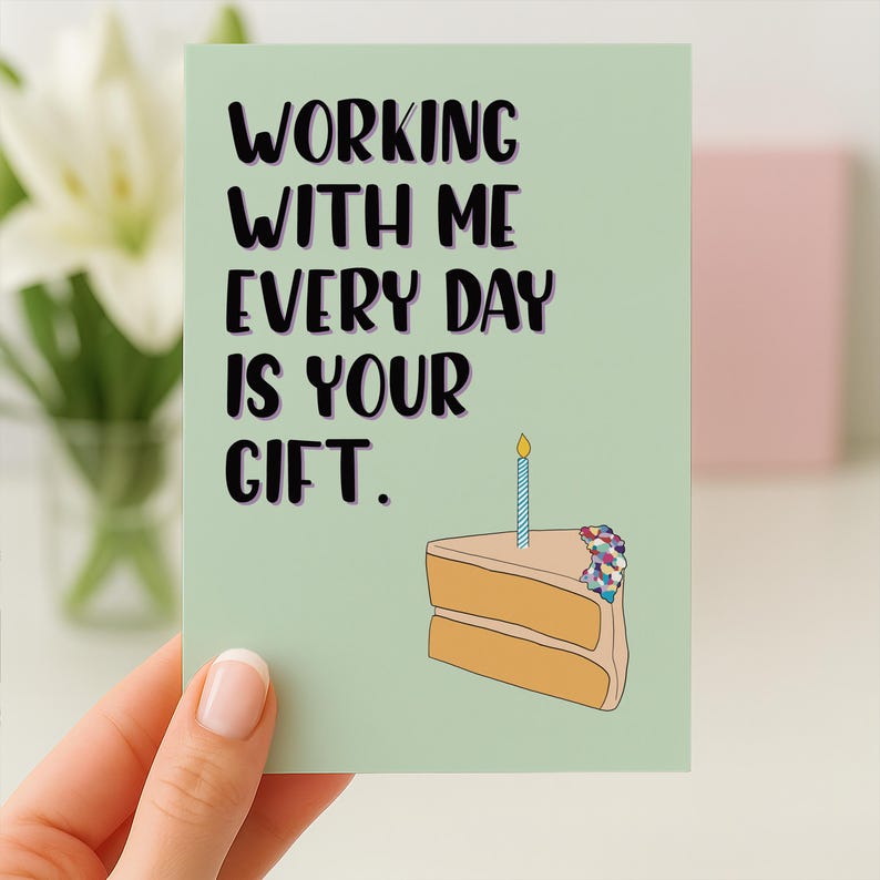 Funny Work Bestie Card, Work Friend Birthday Card, Coworker Birthday Card, Colleague Birthday Card, Boss Birthday Card, Coworker Gift image 1