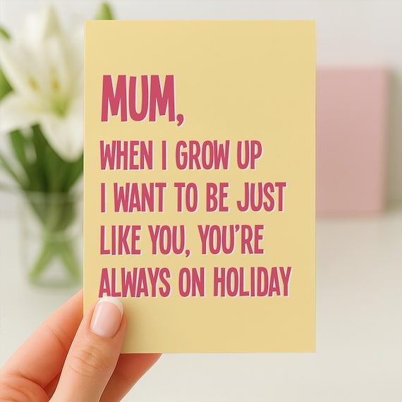 Funny Birthday Card Mum, Birthday Card For Mum, Holiday Birthday Card Mum, Mom Birthday, From Your Daughter, Mum Gift