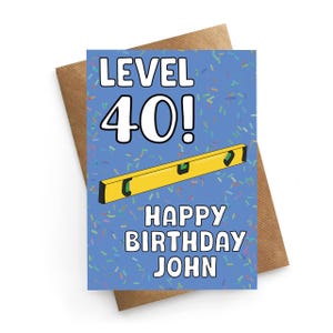Funny 40th Birthday Card, Personalised Birthday Card, 40th Birthday For Him, Tools Birthday Card, Milestone Birthday 40th, Work Friend