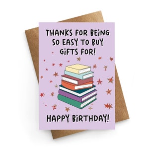 Cartão de aniversário do amante do livro, cartão de aniversário do amigo, cartão de aniversário do leitor, cartão do marido, cartão da esposa, cartão de aniversário engraçado, cartão de aniversário dela
