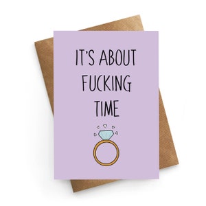 Grappige verlovingskaart, betrokken kaart, gefeliciteerd kaart, grappige trouwkaart, betrokken paar kaart, verloofde kaart, bruids douche kaart