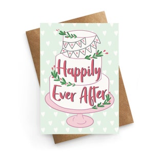 Just Married Card, Wedding Card, Wedding Day Card, Congratulations Card, Wedding Gifts, Happily Ever After, Newly Weds, Bridal Shower Card