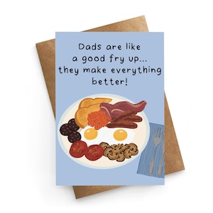 Lustige Vatertagskarte, englische Vatertagskarte, Vatertagskarte von Tochter, Vater Fry Up Karte, lustige Vaterkarte, Vatertagsgeschenk
