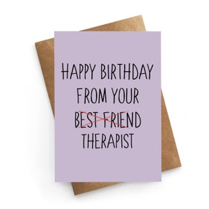 Cartão de aniversário amigo, melhor amigo terapeuta, cartão de aniversário engraçado, cartão de aniversário amigo, presente engraçado amigo