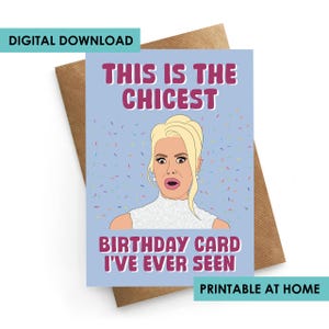 Cartão para download instantâneo, cartão Dorit RHOBH, cartão de aniversário de amigo, cartão de aniversário de donas de casa reais, cartão RHOBH para impressão, cartão de aniversário engraçado
