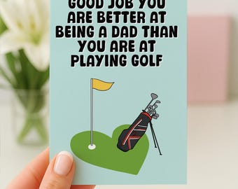 Father's Day Golf Card, Funny Dad Card, Golf Father's Day Card, Funny Father's Day Card, Father's Day Gift, Cute Card Dad, For Stepdad