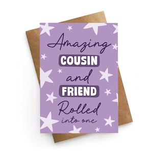 Cute Cousin Birthday Card, Birthday Card For Cousin, Cousin Birthday Gift, From Your Cousin, Funny Birthday Card, Cute Birthday Cousin Card