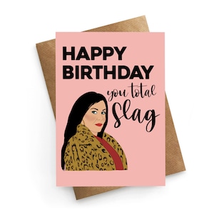 Cartão de aniversário engraçado, cartão de aniversário melhor amigo, cartão inspirado em Kat Slater, cartão inspirado em novela, cartão de aniversário de novela de TV, aniversário de amigo
