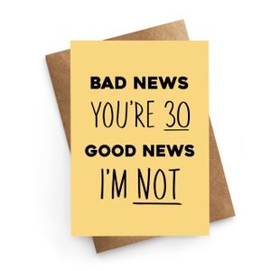 30th Birthday Card For Him, 30th Birthday Gift For Her, 30th Gift, Brother 30th Birthday Card, 30th Birthday Funny