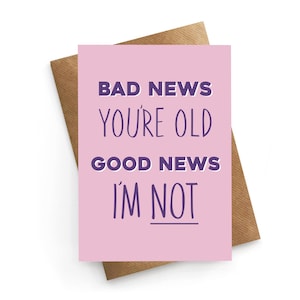 Funny Birthday Card Friend, Birthday Card For Her, Getting Old Card, Birthday Friend, Best Friend Birthday Gift, Hate People Birthday Card