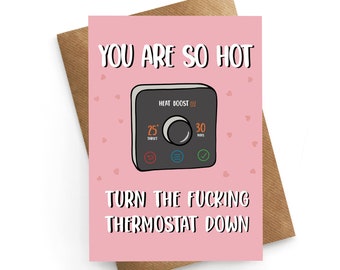 Funny Valentines Card, Thermostat Card, Valentines Card For Girlfriend, Valentines Gift Girlfriend, Boyfriend Valentines, Husband Gift