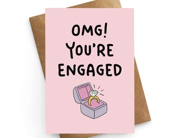 Engagement Card, Congratulations Card, Getting Married, Engaged Couple Card, Fiance Card, Bridal Shower Card