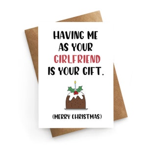 Carte de Noël drôle, carte de Noël de petite amie, carte de Noël pour elle, carte de vœux, carte de Noël de petit ami, carte de Noël