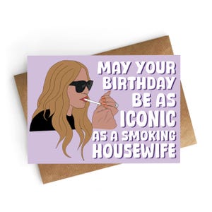 NOUVELLE carte d'anniversaire de vraies femmes au foyer Dorit, carte de fumer Dorit, carte RHOBH, carte d'anniversaire drôle, cadeau de vraies femmes au foyer, carte d'anniversaire meilleur ami