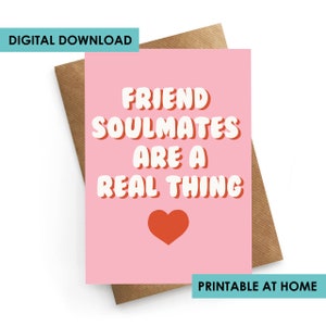 Carte téléchargeable, carte imprimable de Galentine, carte d'anniversaire à téléchargement immédiat, âmes sœurs, amis âmes sœurs, jolie carte amie