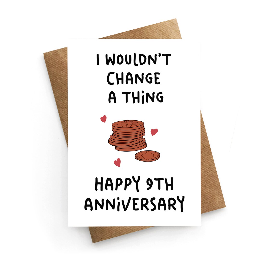 Copper Anniversary Card, 9th Wedding Anniversary Card, 9th Anniversary