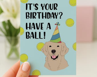 Birthday Card Friend, Golden Retriever Card,  Best Friend Birthday, Dog Birthday Card, Birthday Card Funny, Dog Birthday Gift