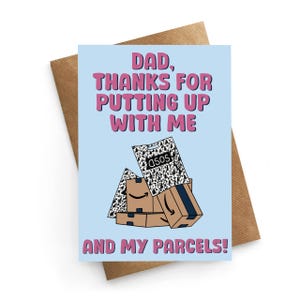 Carte de fête des pères, Carte de colis pour papa, Fête des pères amusante, Papa m'héberger, Cadeau papa amusant, Carte d'anniversaire pour papa, Cadeau de fête des pères