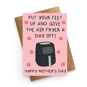 Tarjeta divertida para el día de la madre, tarjeta para el día de la madre con freidora de aire, tarjeta divertida para mamá, regalo para mamá, regalo para el día de la madre, tarjeta divertida para mamá con freidora de aire