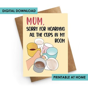 Tarjeta imprimible del Día de las Madres, Tarjeta del Día de las Madres Divertida, Regalo del Día de las Madres, Tarjeta de descarga instantánea, Tarjeta de mamá, Tarjeta para mamá