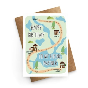 Carte d'anniversaire drôle pour lui, carte d'anniversaire de marche, carte d'anniversaire de randonnée, carte de pub drôle, carte d'anniversaire de passe-temps drôle, carte de marche papa