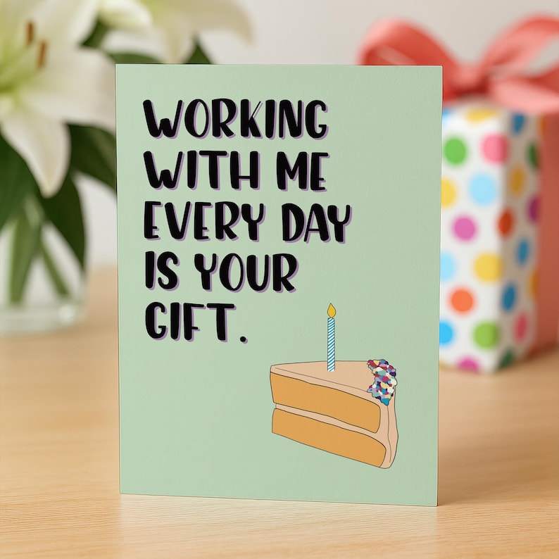 Funny Work Bestie Card, Work Friend Birthday Card, Coworker Birthday Card, Colleague Birthday Card, Boss Birthday Card, Coworker Gift image 3