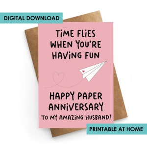 DIGITALE DOWNLOAD, afdrukbare verjaardagskaart, papieren jubileumkaart voor man, verjaardag voor hem, papieren jubileumcadeau
