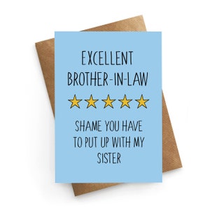 Carte d'anniversaire drôle beau-frère, carte d'anniversaire drôle, carte mari de soeur, carte d'anniversaire drôle frère, carte beau-frère