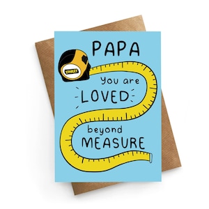 Papa carte fête des pères, bricolage fête des pères, ruban à mesurer, carte drôle de fête des pères, cadeau fête des pères, carte d'anniversaire grand-père