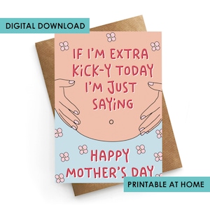 Tarjeta imprimible del Día de las Madres, Tarjeta del Día de las Madres de Bump, Día de las Madres Embarazadas, Tarjeta de Nueva Mamá, Tarjeta de Descarga Instantánea