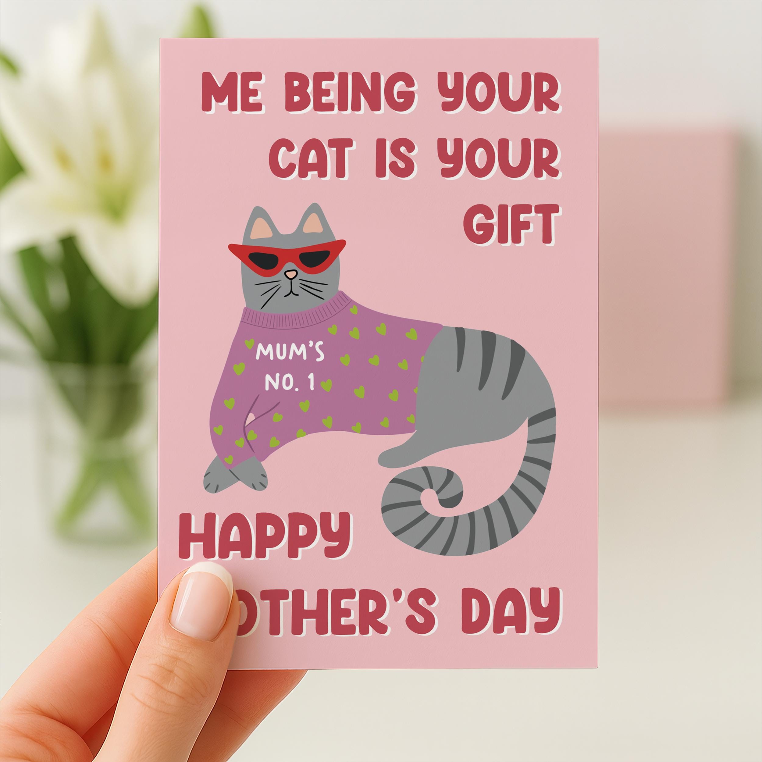 Mothers Day Card From the Cat, Cat Mothers Day Card, Funny Mothers Day ...