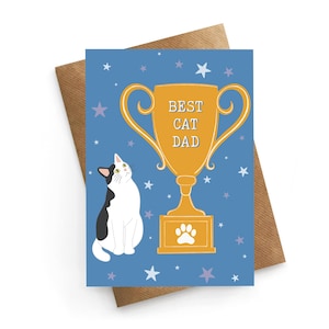 Vatertagskarte von der Katze, beste Katzenpapa-Karte, Niedliche Karte von der Katze, Geburtstagskarte von der Katze, für Katzenpapa