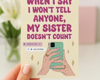 Birthday Card For Sister, Sister Birthday Card, Big Sister Birthday Card, Funny Birthday Card For Sister, Birthday Card Sister