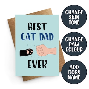 Geburtstagskarte von der Katze, Katzenpapa-Karte, personalisierte Karte von Katze, Katzenpapa-Karte personalisiert, bester Katzenvater überhaupt