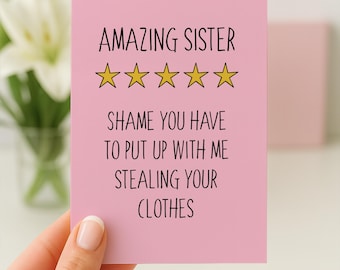 Funny Birthday Card For Sister, Sister Birthday Card, Best Sister Card, Funny Birthday Card, Sister Birthday Gift,  Step-Sister Card