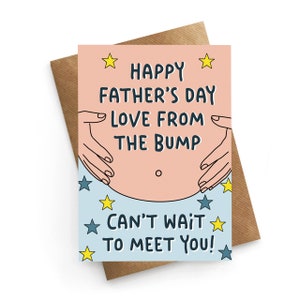 Vaderdagkaart van hobbel, Vaderdag baby, Vaderdag van vrouw, cadeau van de hobbel, eerste vaderdag, hobbelcadeau, nieuwe vader