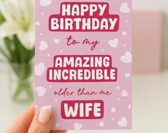 面白い妻の誕生日カード、妻への誕生日カード、面白い誕生日カード、彼女への誕生日カード、夫からの誕生日カード、彼女への誕生日カード