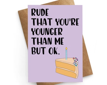 Tarjeta de cumpleaños divertida, tarjeta de cumpleaños para una amiga, regalo de cumpleaños para ella, cumpleaños de una hermana, mejor amiga