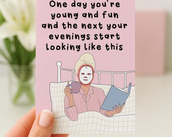 Funny Birthday Card Friend, Skincare Birthday Card, Birthday Card For Her, Getting Old Card, Birthday Friend, Best Friend Birthday Gift