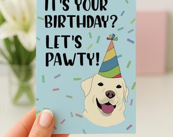 Tarjeta de cumpleaños linda, tarjeta de cumpleaños de labrador, tarjeta de cumpleaños de perro, tarjeta de cumpleaños divertida, regalo de cumpleaños de perro, cumpleaños de amigo