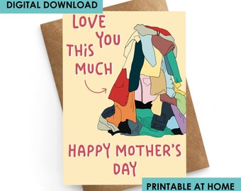 Printable Mothers Day Card, Mothers Day Card Funny, Mom Card, Instant Download Card, Mothers Day Gift