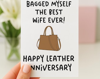 Verjaardagskaart voor vrouw, lederen verjaardag, 3e huwelijksverjaardag, kaart van echtgenoot, grappige verjaardagskaart